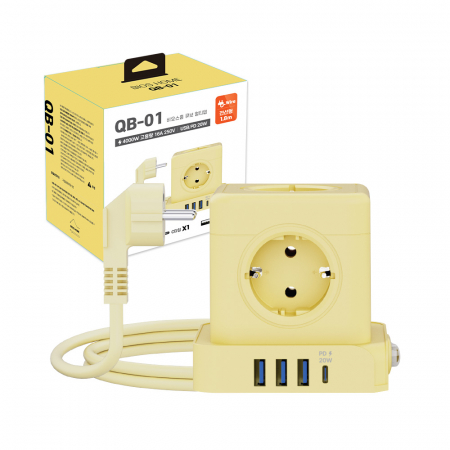 [비오스홈] QB-01 5구 고용량 4000W 큐브 스위치 멀티탭 (USB/C타입 20W 고속충전) 04 #5