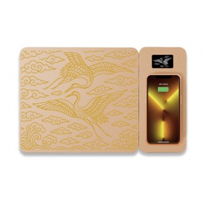 운학문(雲鶴紋) 골드 무선충전 마우스패드 2in1 분리형 LED  Light