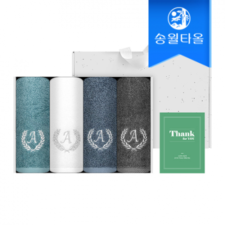 송월타올 땡큐 기프트세트(에이스150g4매+크라프트박스+스티커) 감사 답례품 #2