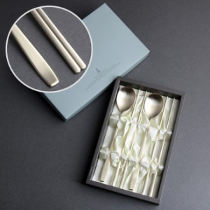 포르테 골드 민자 수저 2P (종이케이스)