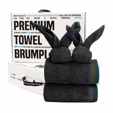 [2Towel+2HandTowel 그레이] 브룸피 뱀부 프리미엄 타올 40수 200g 기프트 세트 #2