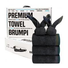 [3Towel+2HandTowel 그레이] 브룸피 뱀부 프리미엄 타올 40수 200g 기프트 세트