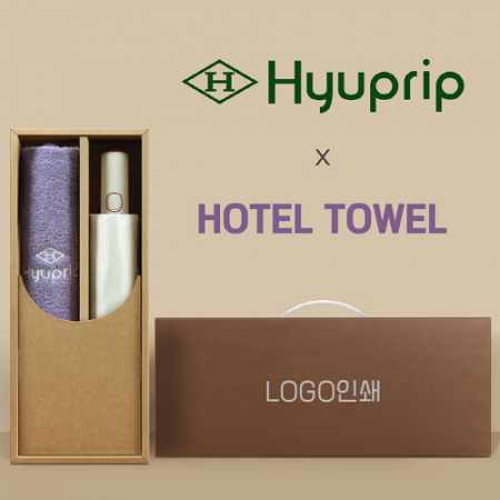 협립 3단60 8K 와인하트 암막 완전자동우산 +협립호텔코마170타월-세트 #2