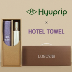 협립 3단60 8K 와인하트 암막 완전자동우산 +협립호텔코마170타월-세트