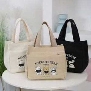 귀여운 에코백 곰세마리 런치백 보조가방 Y2603