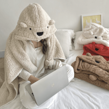 곰돌이담요 후드담요 망토담요 귀여운담요 담요 캠핑담요 #2