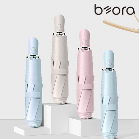 BOR 무지 인쇄우산 초경량 핸디 암막 3단 자동 우양산 #2