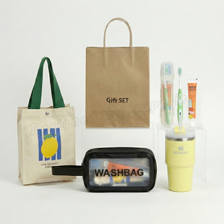 스탠리 퀜처591ml 빨대 텀블러 세트3호 세면백 소프트캡칫솔치약 레몬파우치(쇼핑백포함) #4