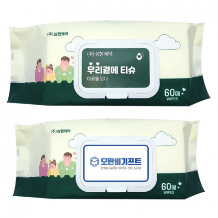 우리곁에 엠보싱 물티슈 대형 1팩(60매입) 캡형 #2