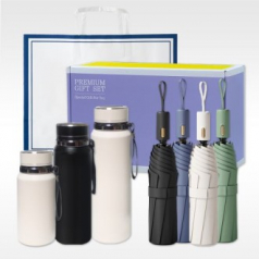 3단 자동 양우산 + 프리미엄 온도표시 텀블러 600ml /800ml /1000ml 선물세트