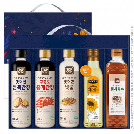 명절선물세트 정성나눔5종세트(전복간장/홍게간장/맛술/해바라기유/멸치육수) / 박스단위 무료배송 #2