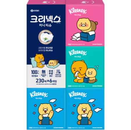 크리넥스 각티슈 사각티슈 디럭스 미니 카카오 230매*6입(비닐번들) #3