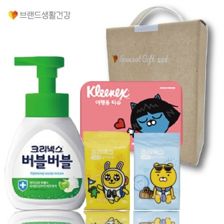 크리넥스 버블버블 핸드워시+카카오 여행용티슈+카카오 수앤수물티슈2개  4종손잡이케이스 #2