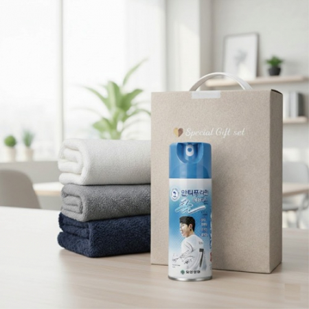 송월타올 유한양행 2종세트 송월세면타월 컬러풀 안티푸라민 에어파스 2종 손잡이케이스 #2