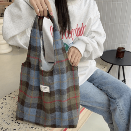 숄더백 캐주얼백 여성가방 손가방 시장가방 체크무늬가방 보부상가방 #2