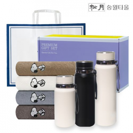 송월 프리미엄 선물 세트 (스누피 리버40 1P + 프리미엄온도텀블러 1000ml) #2
