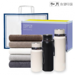 송월 프리미엄 선물 세트 (송월 뉴 컬러 무지40 1P + 프리미엄온도텀블러 600ml)