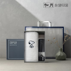송월 프리미엄 선물 세트 스누피 리버40 + 전동그라인더 1P