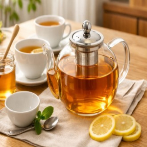 글라스 인퓨저 내열유리 티포트  1.2 ml