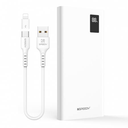 스피디 슬림 핏 PD 20W 고속 보조배터리 10000mAh (C타입 케이블+8핀 젠더 #3