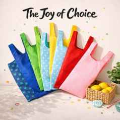 장바구니(무지 문양 접이식)