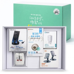 팝폰 CS70 실속 선물세트 (초고속 멀티충전기 핸드폰거치대 여행용어댑터)