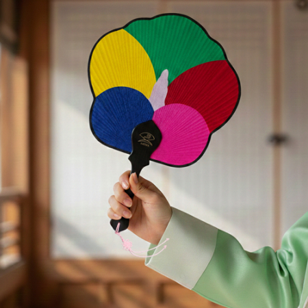 (기성)전통부채 무궁화선부채 무궁화 선(대/소)실크인쇄(매듭포함) #2