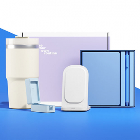 루티네 선물세트 밀크티텀블러+칫솔살균기+무선충전기+노트볼펜 #2