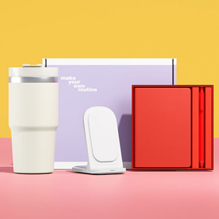 루티네 선물세트 밀크티텀블러+노트볼펜+무선충전기 #2