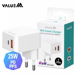[밸류엠] 가정용 스퀘어 25W(PD3.0+QC3.0) PPS 초고속 분리형 충전기