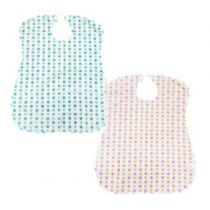 도트무늬 방수 턱받이(벨크로타입) 식사 위생 방수 앞치마 에이프런