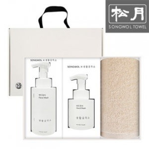 송월 모나코 생활공작소세트(세면타월1p+핸드워시250ml 500ml 2p)