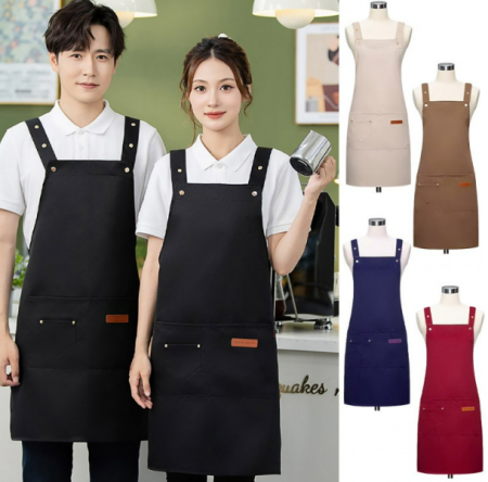 남녀공용 캔버스 앞치마 바리스타 식당 공방 주방 미술 다용도 #2
