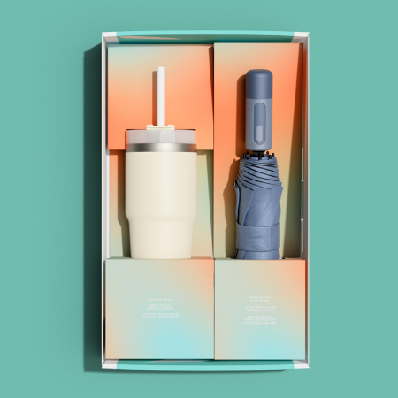 벨솔라 선물세트 캡슐 3단 자동 암막 양우산 + 밀크티 텀블러 #2