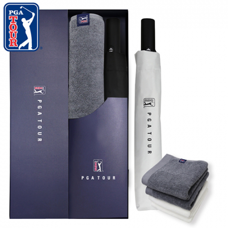 PGA 2단완전자동 암막 우양산+260g 코마사 면사타올 세트 #2