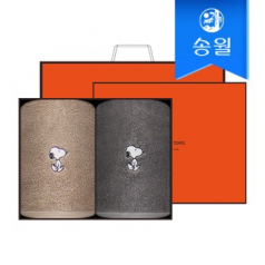 송월타월 스누피리버 2매 선물세트(크림상하+쇼핑백) 답례품