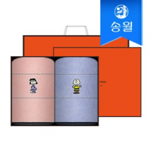 송월타월 스누피 프렌즈 2매 선물세트(크림상하+쇼핑백) 답례품
