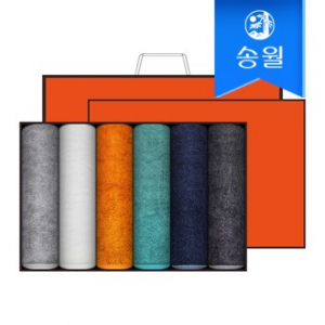 송월타월 솔리드뱀부무지 6매 선물세트+쇼핑백 답례품