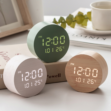 플라이토 문폴 우드  인테리어 LED 탁상시계 #2