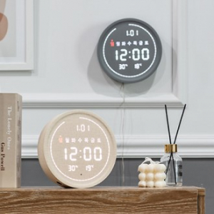 플라이토 와이파이 필링  원형 LED 탁상 벽시계 18cm