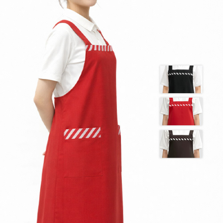 남자 여자 주방 포인트 사선 멜빵식 H형 앞치마 #2