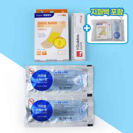 정품 대일밴드 대형8매 + 마데케어 연고 + 스틱스왑 소독스틱 2매입 2개 + 지퍼백 #2