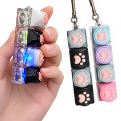 다올 야옹이 딸깍이 LED 키링 키캡 열쇠고리 K2658