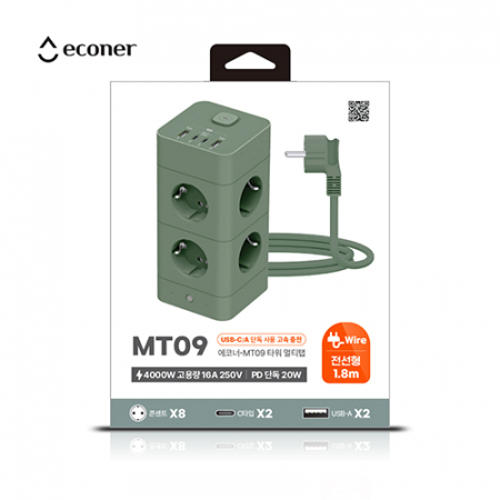 에코너-MT09 타워멀티탭 전선형 1.8m #9