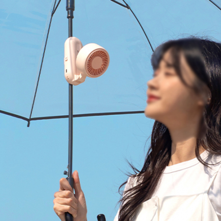 3in1 멀티 휴대용 선풍기 우산 거치 핸즈프리 손풍기 #2
