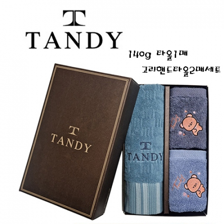 탠디 바코드타올1매+곰돌이 고리핸드타올2매세트 #2