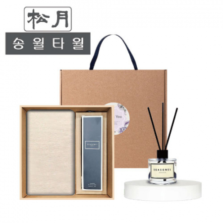 [송월타월] 라이트무지 디퓨저세트 (라이트무지40 + 시즈넬플라워 디퓨저50ml) #2