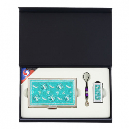 청자상감운학문 자개명함케이스 자개 USB 메모리 한국 전통 굿즈 #3