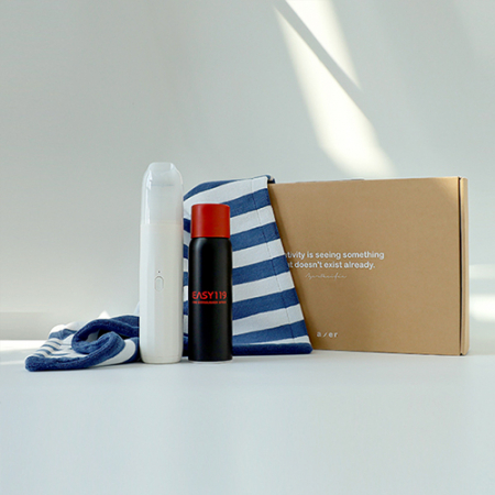 레스쁘리 프리미엄 여행 선물세트(게릴라 차량용 청소기+잇츠윈 드라잉 타월+이지119 강화액 미니 소화기 354g) #2