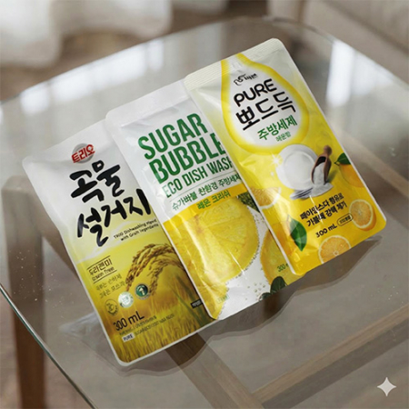주방세제 3종세트 애경 곡물설거지 + 슈가버블 레몬 + 피죤 퓨어 #2